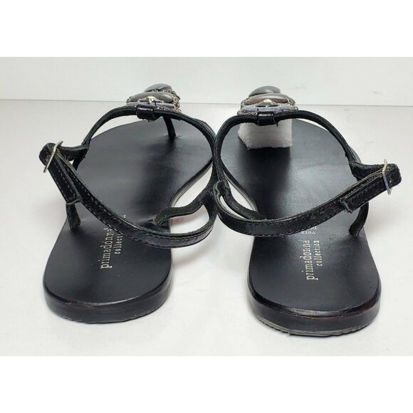 PRIMADONNA COLLECTION WOMEN SANDALS SIZE EURO 38 NEW IN BOX BLACK W/ BEADS 99010 - Picture 6 of 12